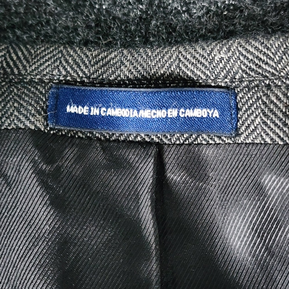 Stafford Signature Mens 46R‎ Blazer Silk Camel Hair Grey Herringbone Sport Coat - Picture 10 of 14